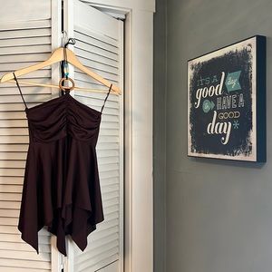 Fun beaded tie halter top